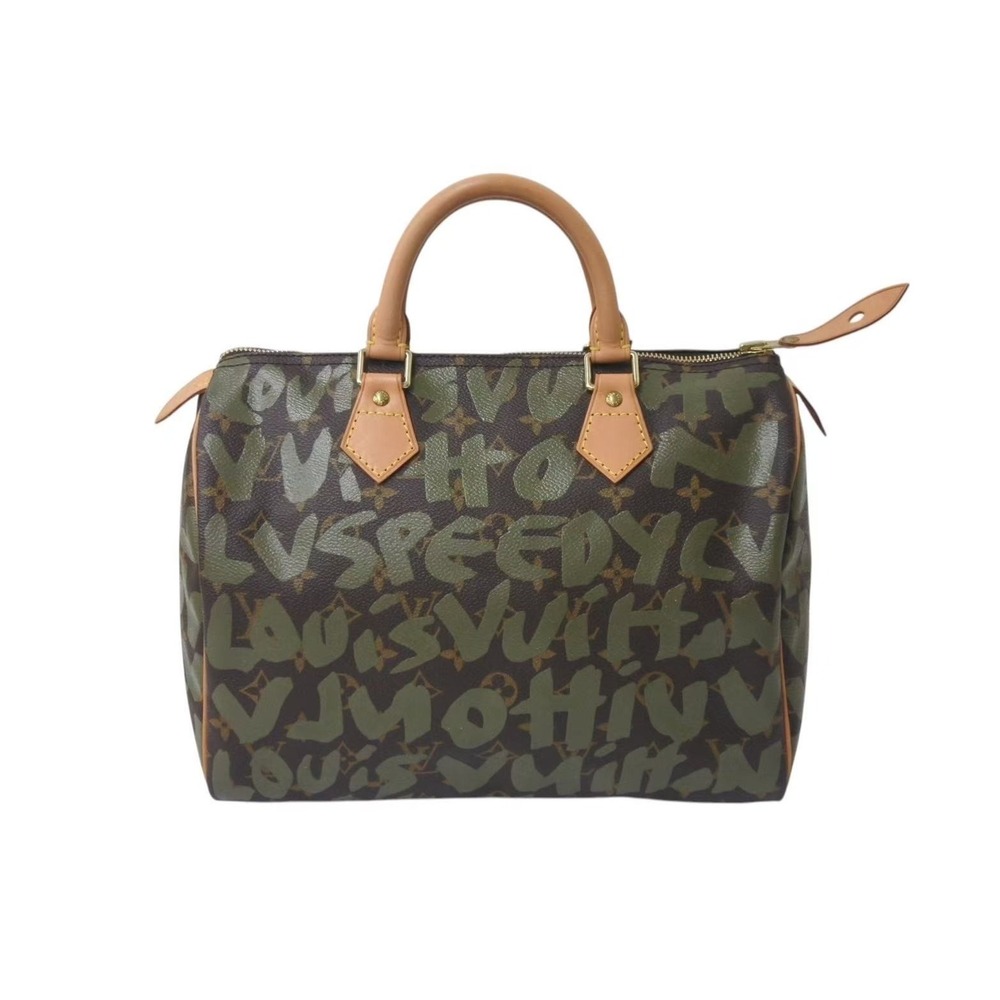 Louis Vuitton Speedy Monogram Graffiti Khaki Green handbag